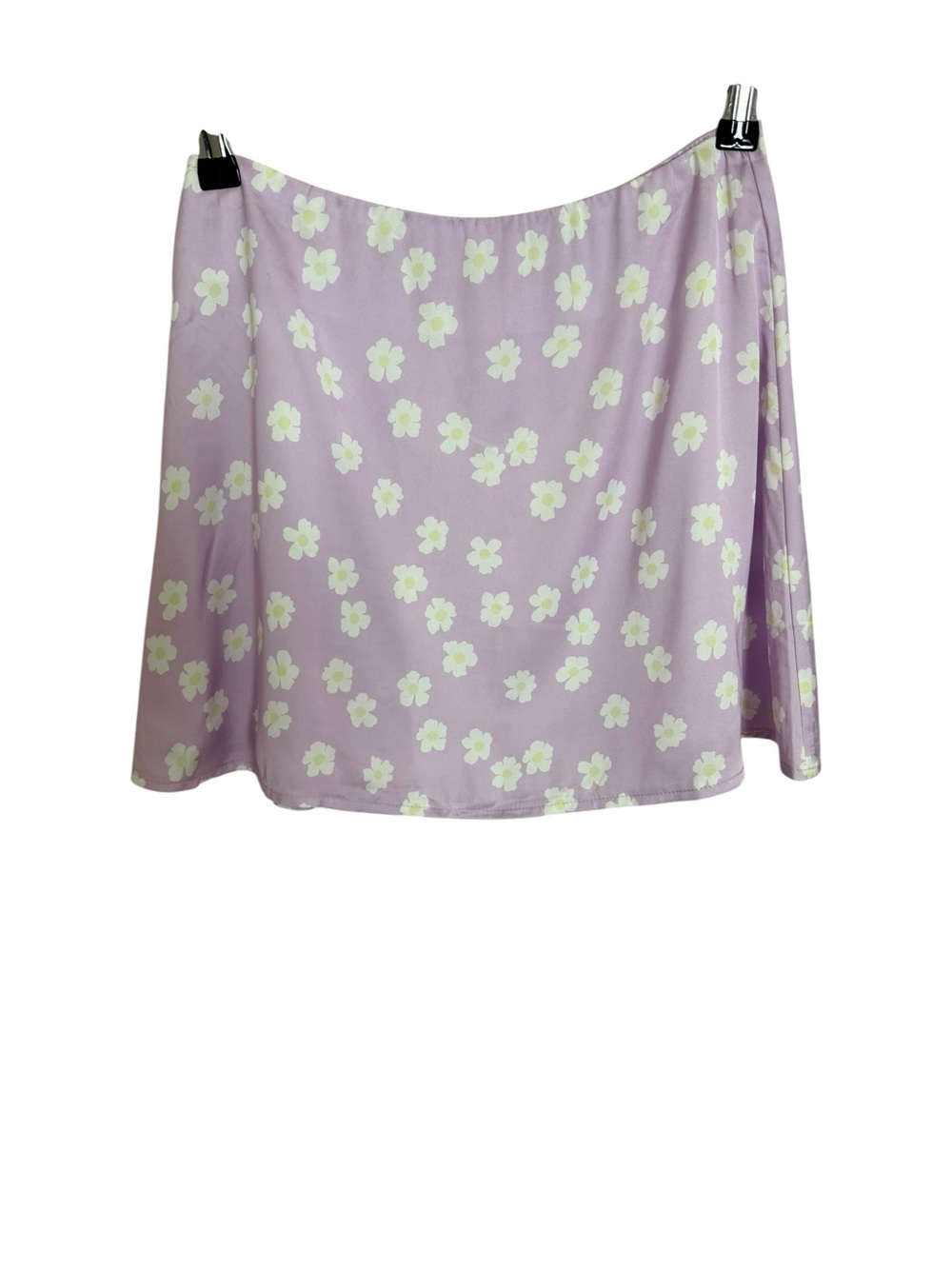 Princess Polly Lilac Daisy Satin Mini Skirt Y2K Cottagecore Size 4 - Picture 2 of 12